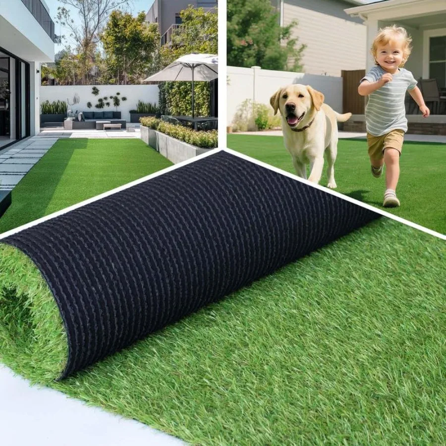

Artificial Grass Rug 6FT x 10FT, 0.8 Thick High Density Fake Turf with Drainage Holes, Realistic Synthetic Grass Mat for Dogs,