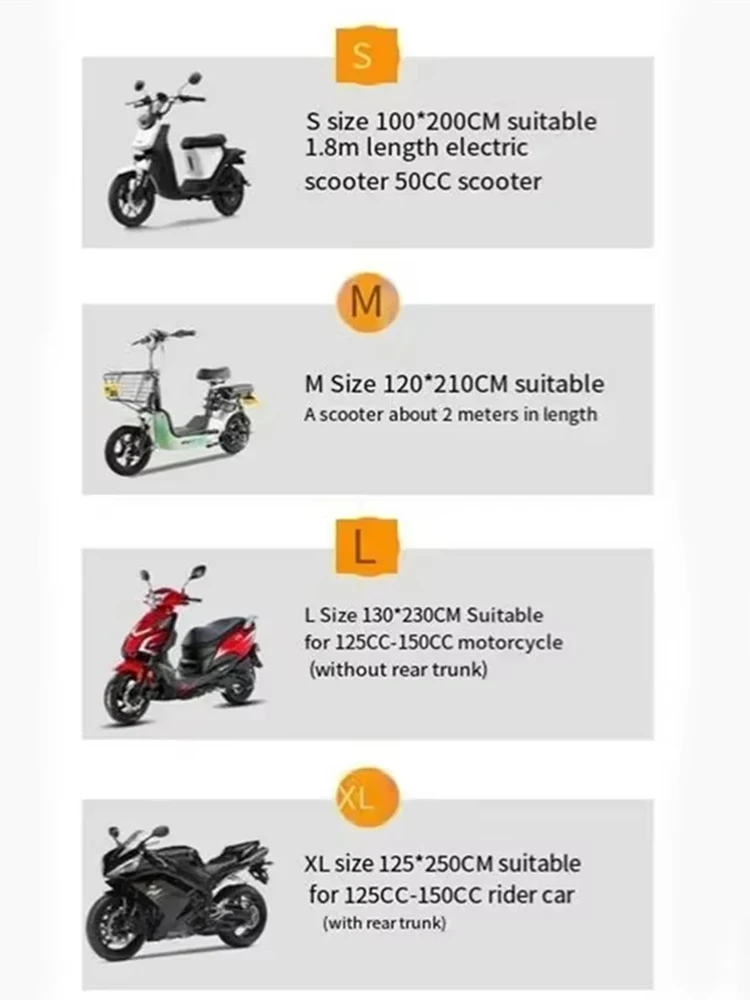 

Motorcycle Outdoor Indoor Protective Cover Waterproof Bike Scooter Outdoor Rain Dust UV Proof Sun Protection Case For Motor