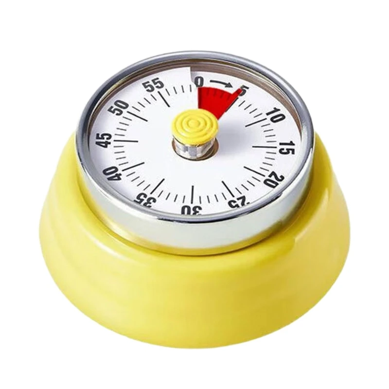  Mechanical Timer With Visual Display Stainless Steel Kitchen Countdown High Precise For Home Baking Cooking No Battery