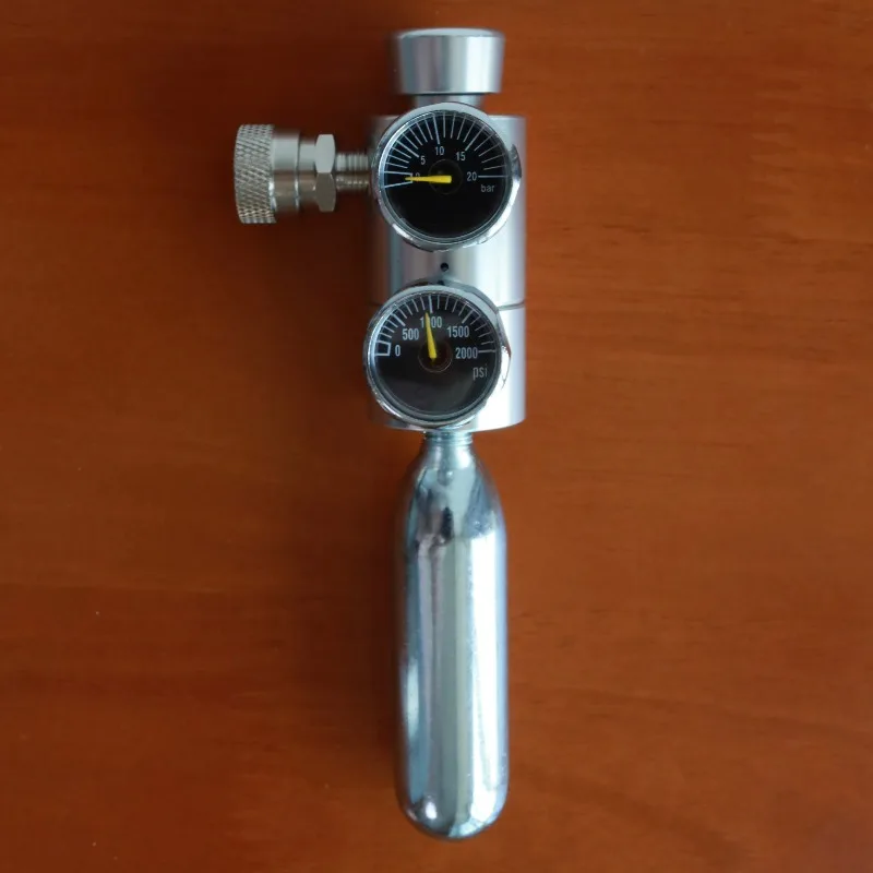 Double Gauge Gas Pressure Reducer Adjustable 9Bar Output Replacement Component for Pneumatic Coffee Extraction Machine