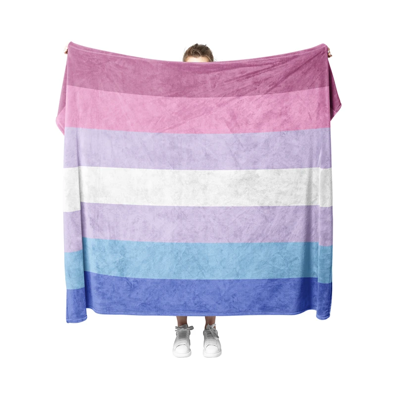 Aertemisi Bigender Pride Flag Transgender Rainbow LGBT Pet Blanket for Small Medium Large Dog Cat Puppy Kitten Couch Sofa Bed