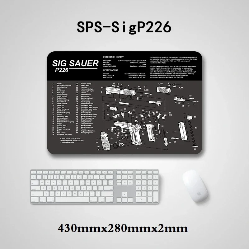 Gun Cleaning Mat with Parts Diagram and Instructions Armorers Bench Mat Mouse Pad Repair Build Tool for AK47 AR15 Part Analysis