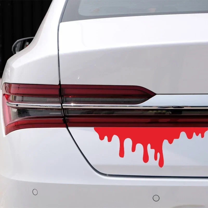 Red Blood Drips Stickers Auto Halloween Theme Styling Decorative Glass Car Headlight Sticker Waterproof Bumper14cm*5cm