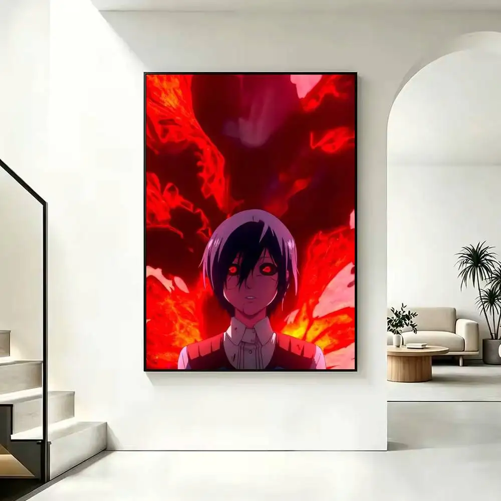 T-Tokyo G-Ghoul Touka Kirishima Poster Waterproof Wall Art Sticker For Bar Living Room Vintage Decor High Quality Print Gift