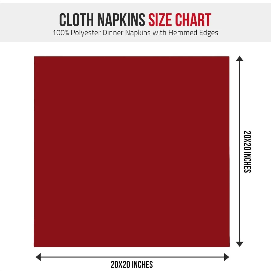 Tovaglioli di stoffa rossa Confezione da 12 tovaglioli ideali da 20x20 pollici per feste, matrimoni e cene al pranzo