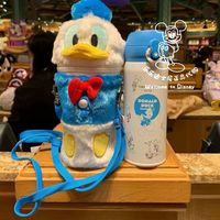 New Disney Donald Fauntleroy Duck Plush 400ml Crossbody Thermal Cup With Cup Holder Home Garden Kitchen Dining Bar Drinkware