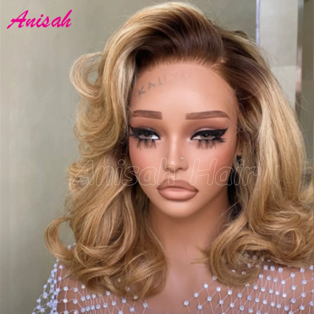 

Бразильские 13x4 Короткие Ombre Медовый Блондинка Человеческие Волосы Боб Парики Цветные Двухцветные Парики Фронта Шнурка 5X5 Парики Человеческих Волос Кружева