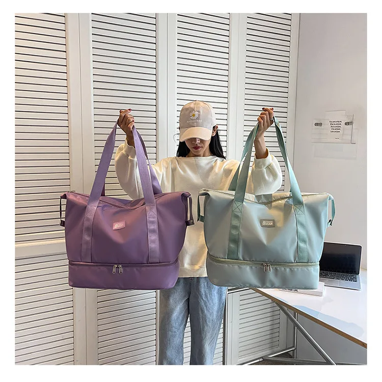 

Casual Sports Travel Gym Bag Wet-Dry Separation Independent Shoe Compartment Trolley Sleeve PortablLarge Capacity Travel Handbag