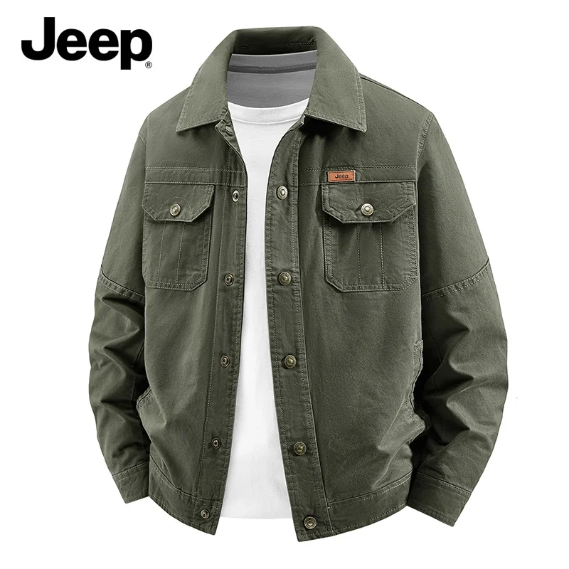 

Мужская куртка Jeep American Classic: прочная утилитарная куртка-рубашка с множеством карманов для активного отдыха, весна-осень