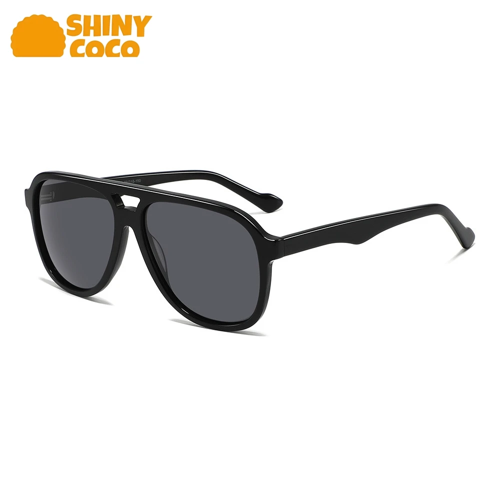 

ShinyCoCo Luxury Brand Double Beam Sheet Sunglasses Classic Large Frame Sun Protection Polarized Sunglasses Driving Glasses