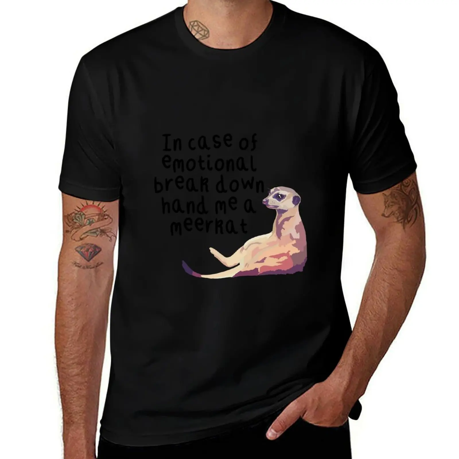 

Meerkat Emotional Breakdown T-Shirt cotton graphic tees Blouse men t shirts