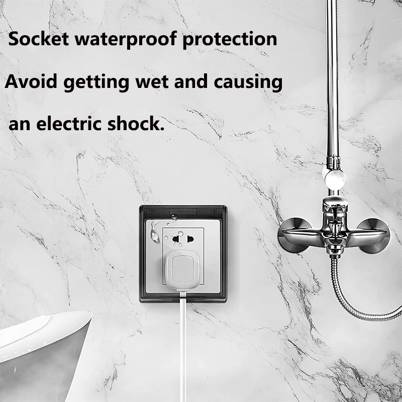 Switch socket waterproof cover splash-proof box bathroom waterproof box transparent adhesive socket protection cover