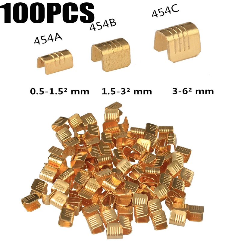 100PCS DJ454 U-Shaped 0.5-6mm2 U-type Docking Wire Connector line Pressing Button Quick Connect Terminal Wiring