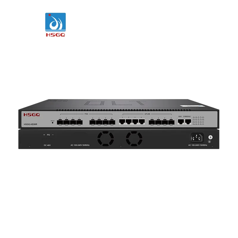 HSGQ XE08R 20km Ftth 10G EPON OLT 8 Port OLT With 10G Sfp+ Uplink 8 Port EPON OLT Compatible With Any Brand ONU