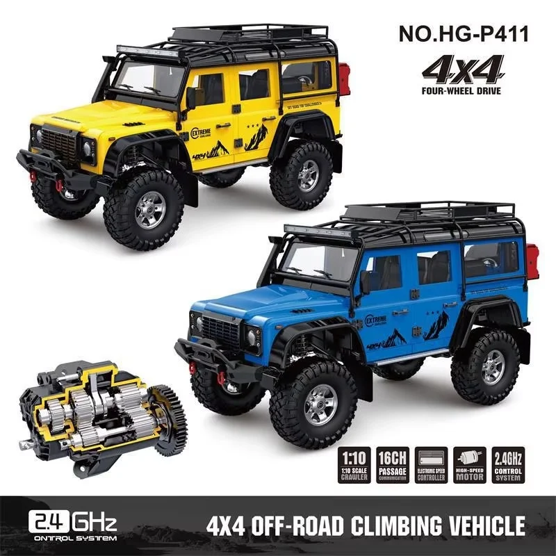 

Hengguan 1/10 Hg-P411 Tx4 Remote Control Car Cross-Country Climbing Car Sound Effect With Lighting Rc Model Toys Holiday Gifts