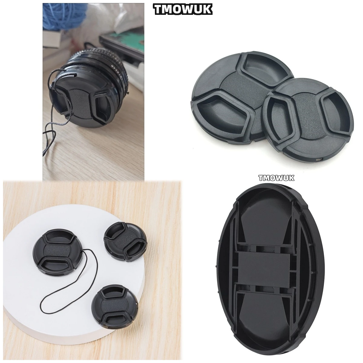 

For Panasonic S1 S5M2 G7 G85 G9 GF10 ZS3000 DMC-FZ600 DMC-FZ650 Camera Lens Cap Protective Cover Center Pinch Snap-on 49mm 52 55