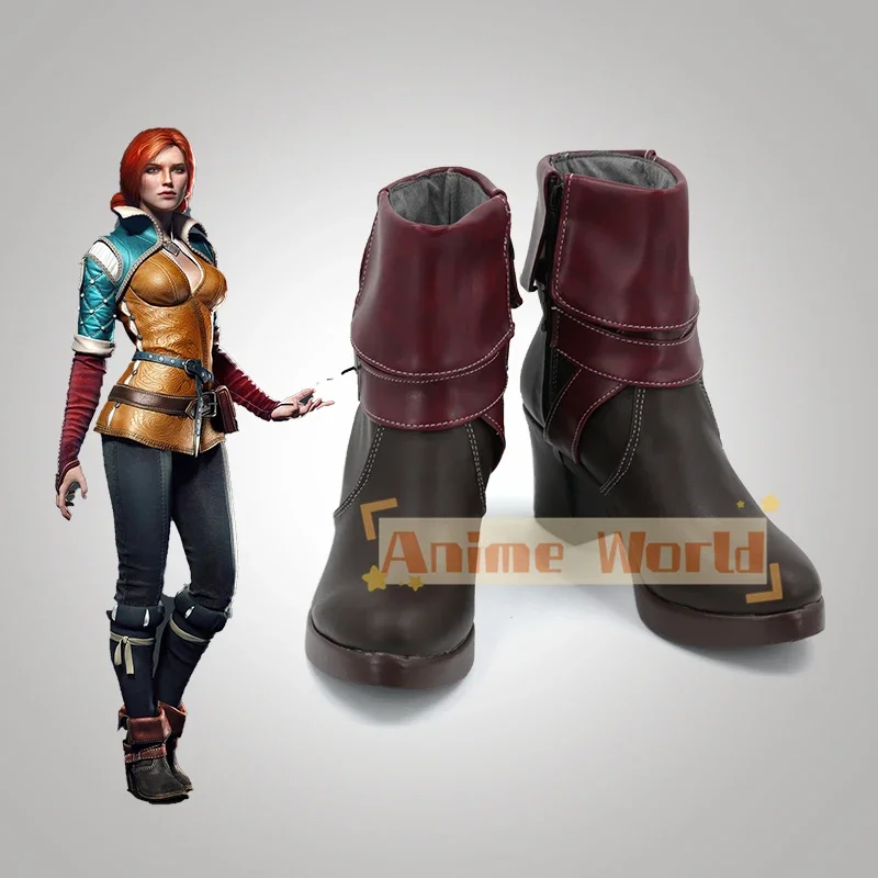 Triss Merigold Cosplay Schuhe Halloween Karneval Stiefel Anime PU Leder Schuhe Cosplay Prop Nach Maß