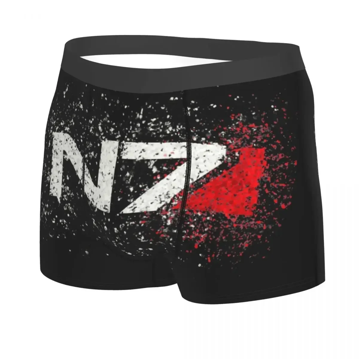 Boxer classique Mass Effprotected N7 Splatter pour homme, impression 3D, sous-vêtement pour amoureux des jeux vidéo, culotte, slip, caleçon doux