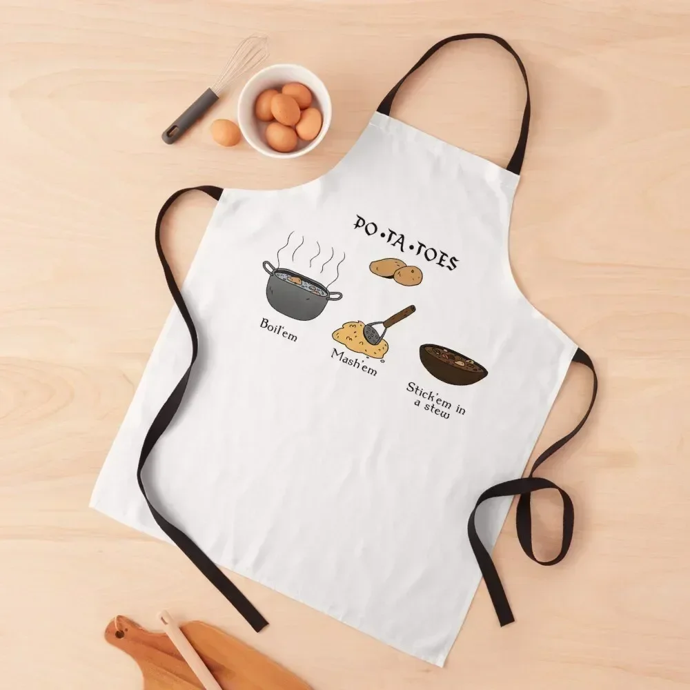 

PO-TA-TOES Apron Home Supplies Men's Kitchen Home Cleaning Kitchen Supplies Apron