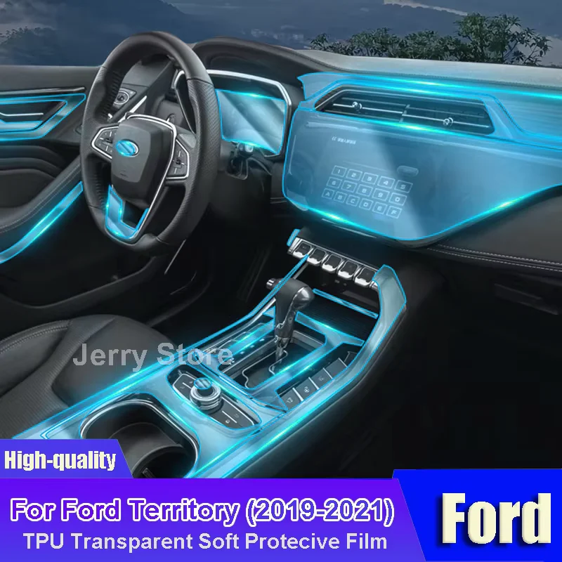 

For Ford Territory (2019-2021) Car Interior Center Console Transparent TPU Film Protective Anti-scratch Sticker Car Accessories