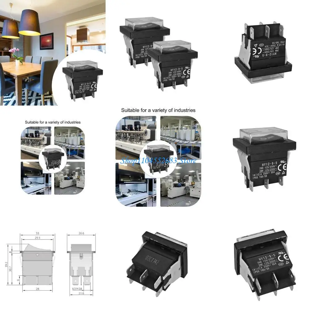 

Y6GD 6 Pin Electrical Switches 20A 6 Pin Power Switches Stable Switches for Machinery