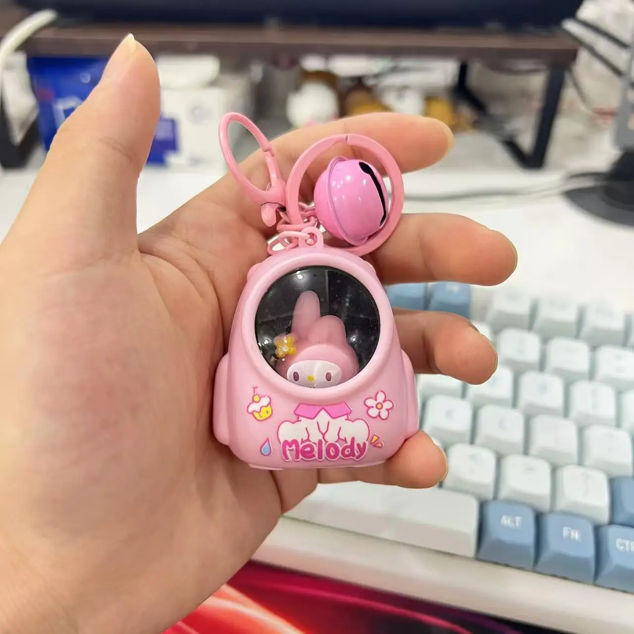 

Sanrio Character Mini Camera Keychain Set Cute Cartoon Character Print With Pastel Color Options Lanyard Kawaii Bag Accessory