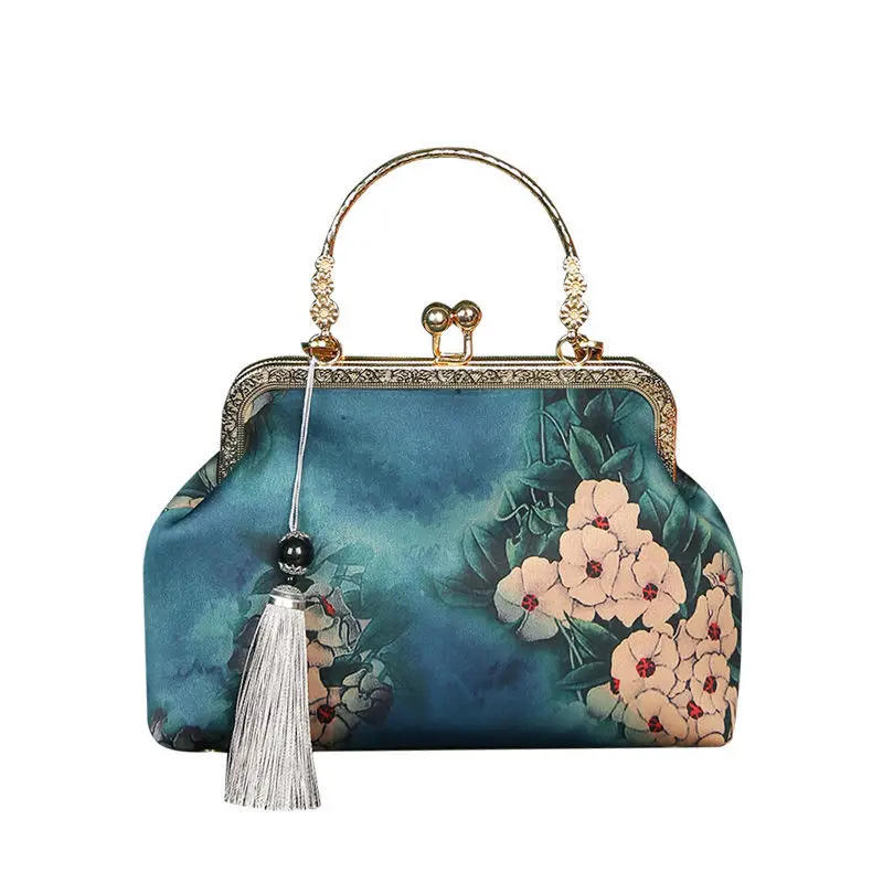 

Flowers Chic Lady Bags Chain Women Shoulder Crossbody Bag Lock Shell Bags Vintage Bag Women's Handbags