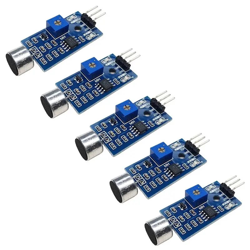 【PUBLICITY】Sound Sensor Module Sound Detection Module 5Pcs Microphone Module Voice-Activated Whistle Switch Sound Module