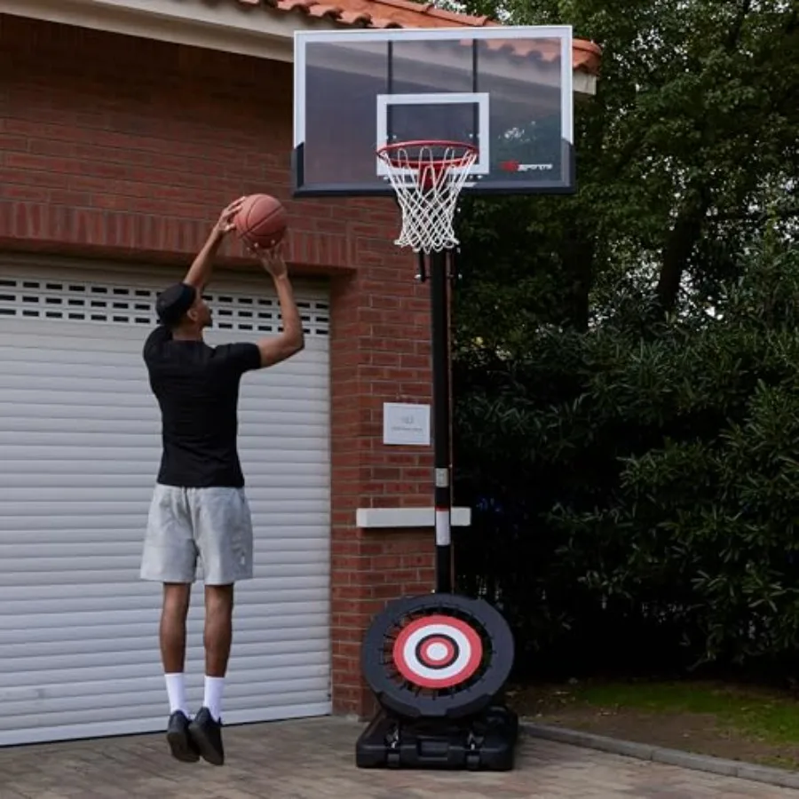 Portable Basketball Hoop for Indoor and Outdoor Use Steel Frame, Black Finish, Adjustable Height and Quick-Release Base view 6