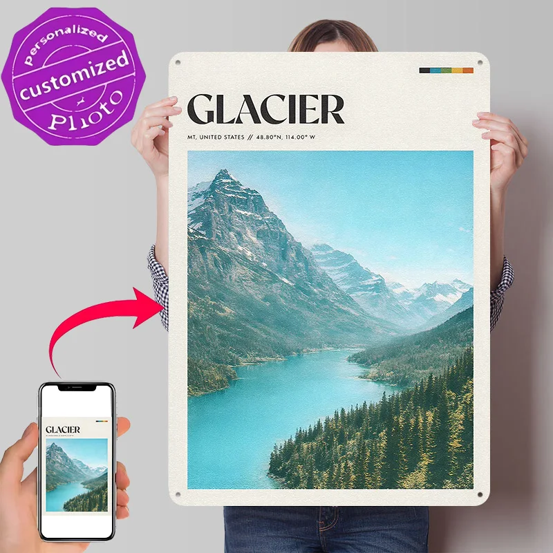 Glacier National Park Metal Poster Perfect Gift for Fans Lovers Customized Wall Art Metal Sign for Decoration Room Office Decor
