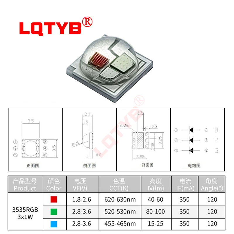 Perline LED a diodi emettitori di luce ad alta potenza 3535rgbw luce rossa, verde, blu e bianca, invece di saldare substrato di alluminio da 20mm