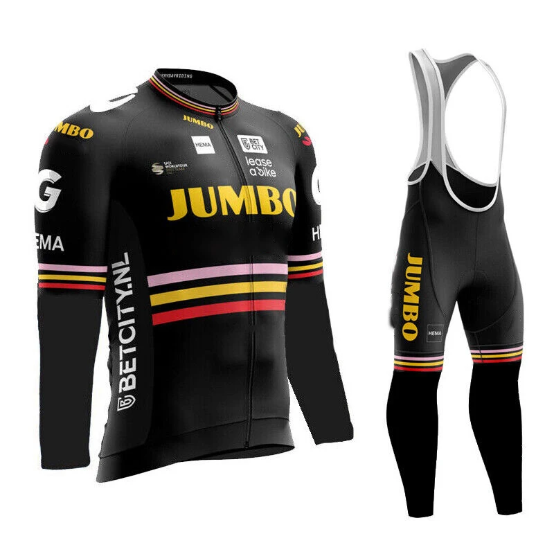 New Spring and Autumn Team Cycling Jersey Set Men Long Sleeve Bicycle Clothing MTB Maillot Bike Uniform Bib Ropa Ciclismo