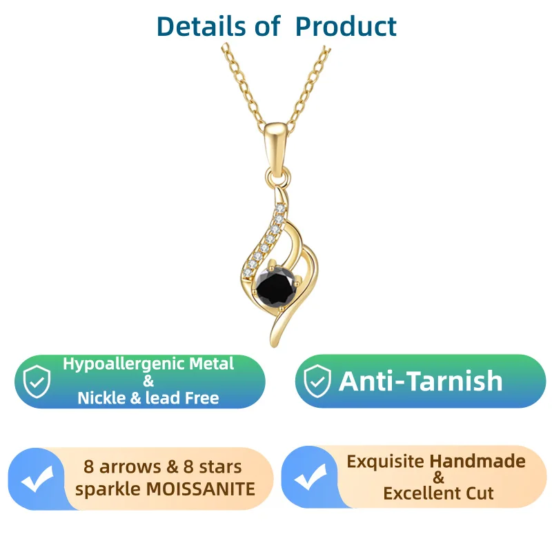 

LAMVOICE/ювелирные изделия для женщин, рождественский подарок, ювелирные изделия высокого качества, гипоаллергенное ожерелье, ожерелье из муассанита 0,5 карата для женщин