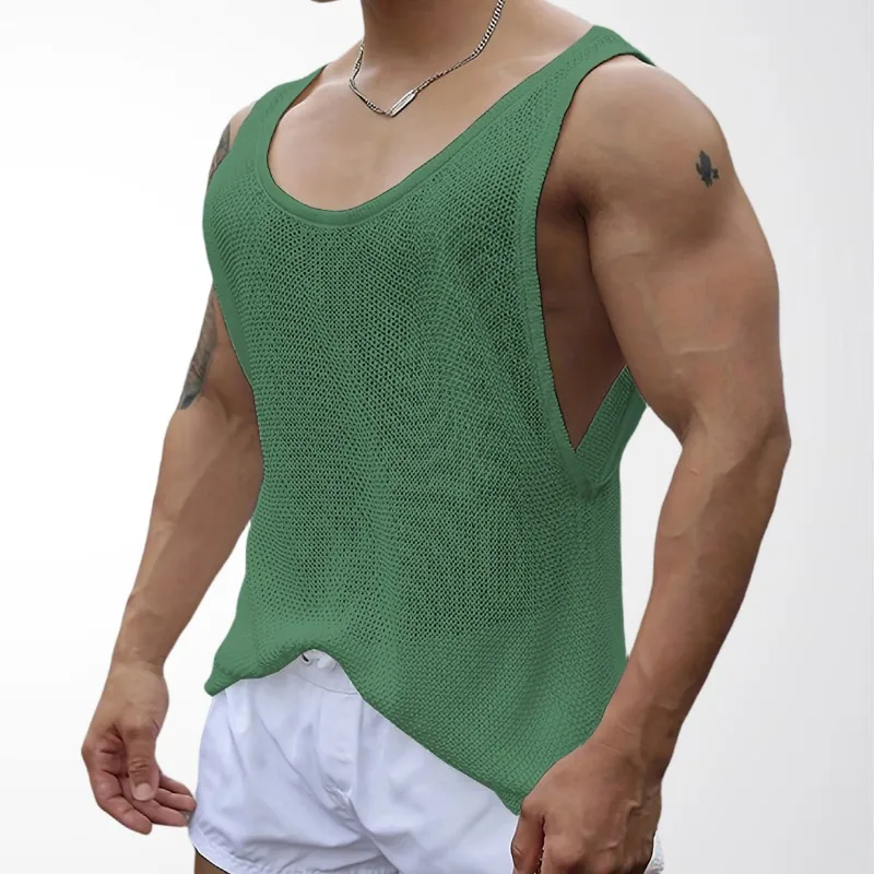 

Мужской летний трикотажный жилет без рукавов - новинка, повседневный свободный крой