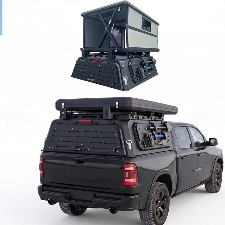 Tente de toit de camion en aluminium haute performance, prête à l'emploi, étanche et verrouillable, pour benne de camionnette ou camping-car