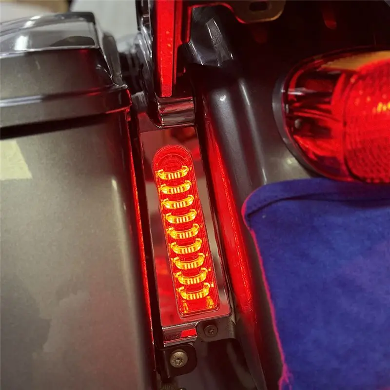 Durable-Motorcycle Turn Signal Filler Light Saddlebag Side Rear Fender Lamp Motorcycle Accessories Silver
