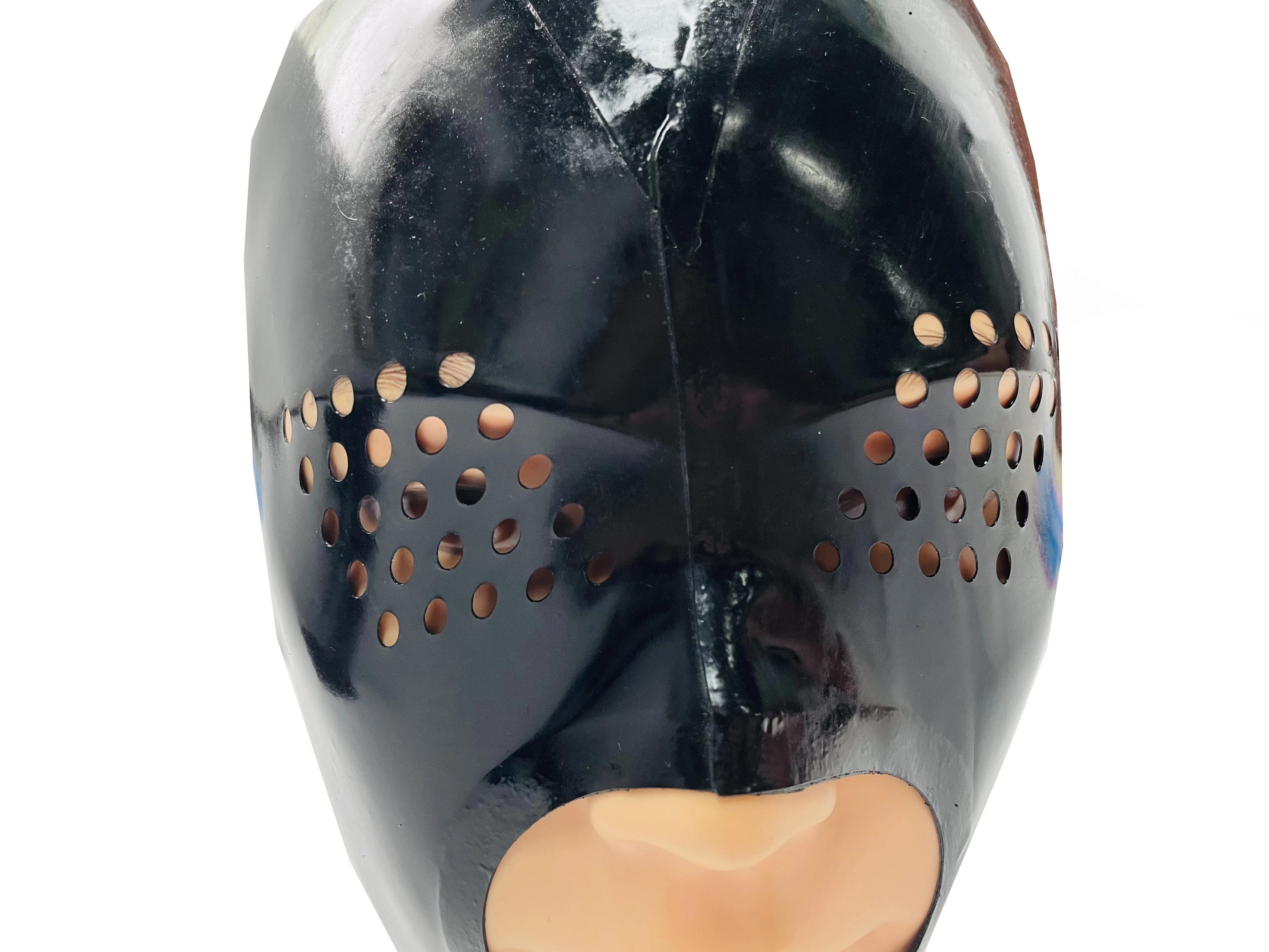 Latex  mask Mesh Eye  Show  nose and mouthBack Zipper  custom made