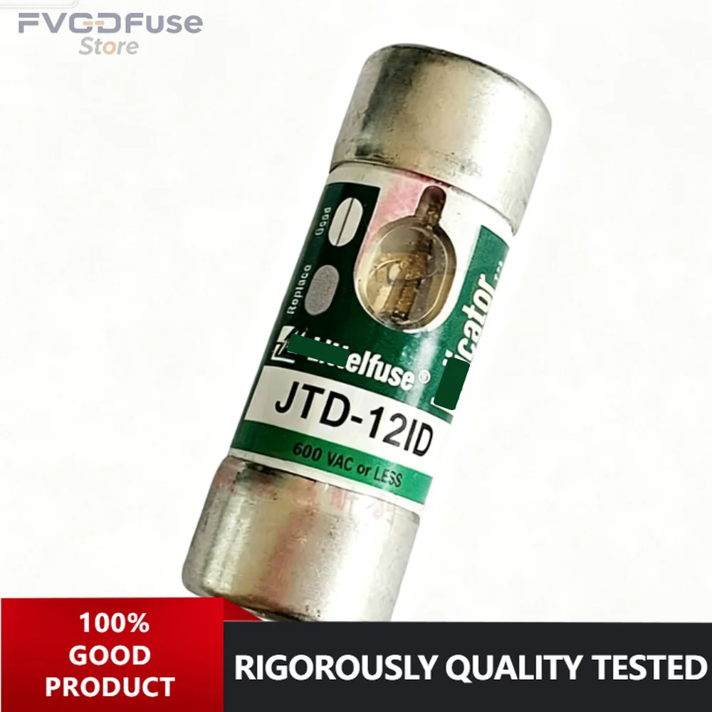 1PCS OEM JTD‑12ID Class J Time‑Delay Indicating Fuse 12A 600VAC Current‑Limiting Industrial Fuse for Motor PLC Protection