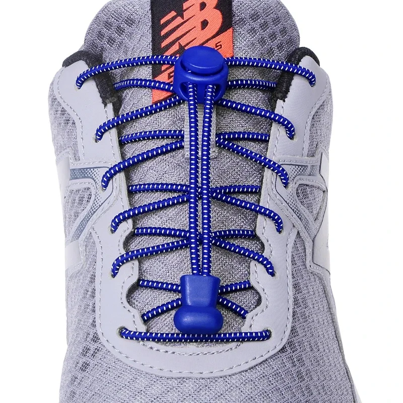 2 Pair No Tie Shoelaces Round Push The Spring Lock Sports Elastic Shoelace Suitable for All Shoes Lazy Laces Shoe Accessories