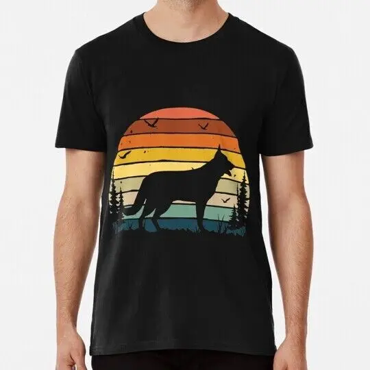 German Shepherd Retro Vintage Sunset S to 5XL Made in the USA T-Shirt