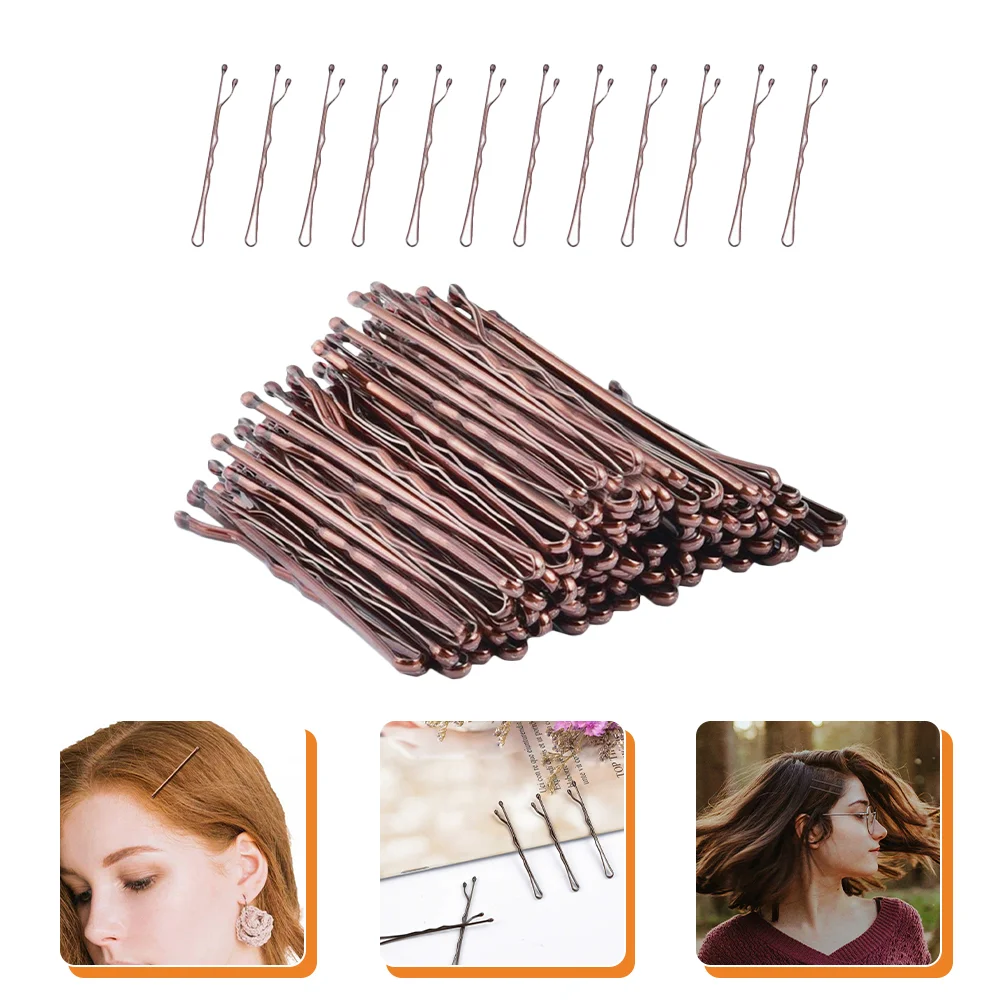 200 Pcs Brown Bobby Pins Wave Clip Hair Claw Accessories Mini Metal Miss Black Girl