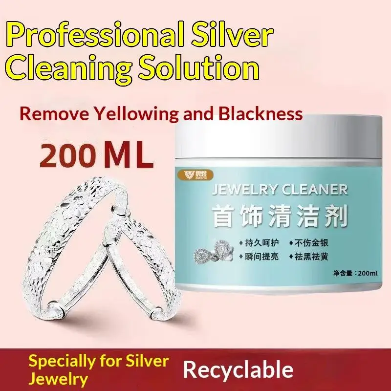 1/2Pcs 200ML Jewelry Cleaner Silver Cleaning Liquid Efficient Dirt Removal For Daily Jewelry And Watch Cleaning Use