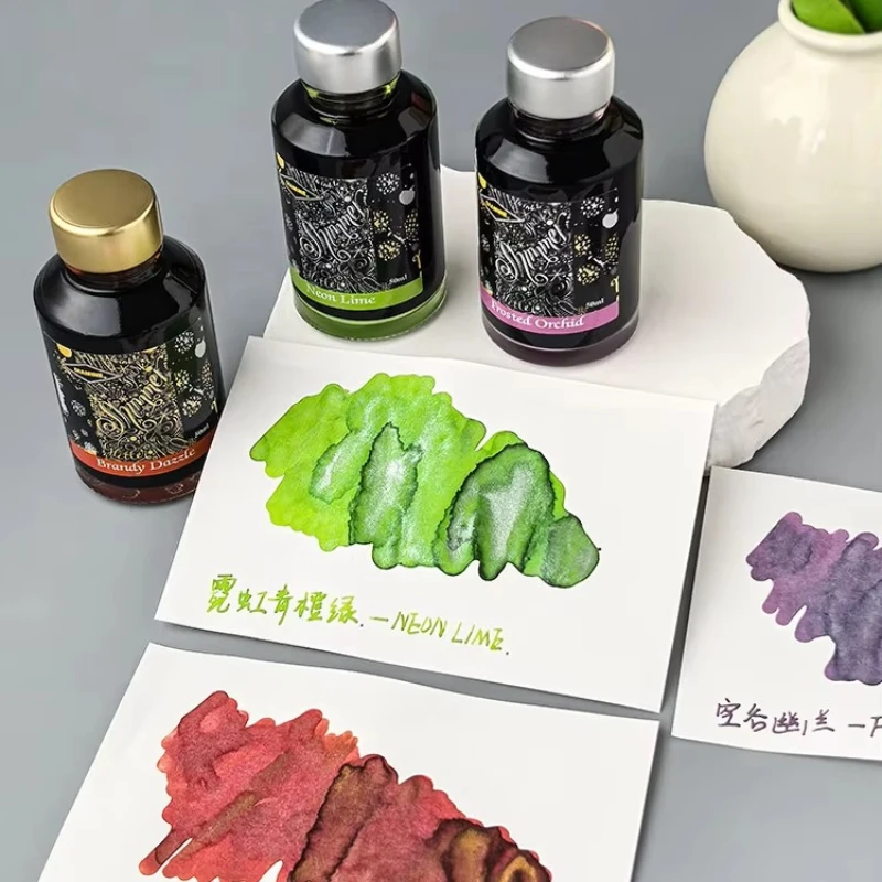 Diamine 50ML Shimmer Fountain Pen Ink Glitter Powder Ink for Dip Pen Calligraphy Hand Account Journal Drawing Art Stationery