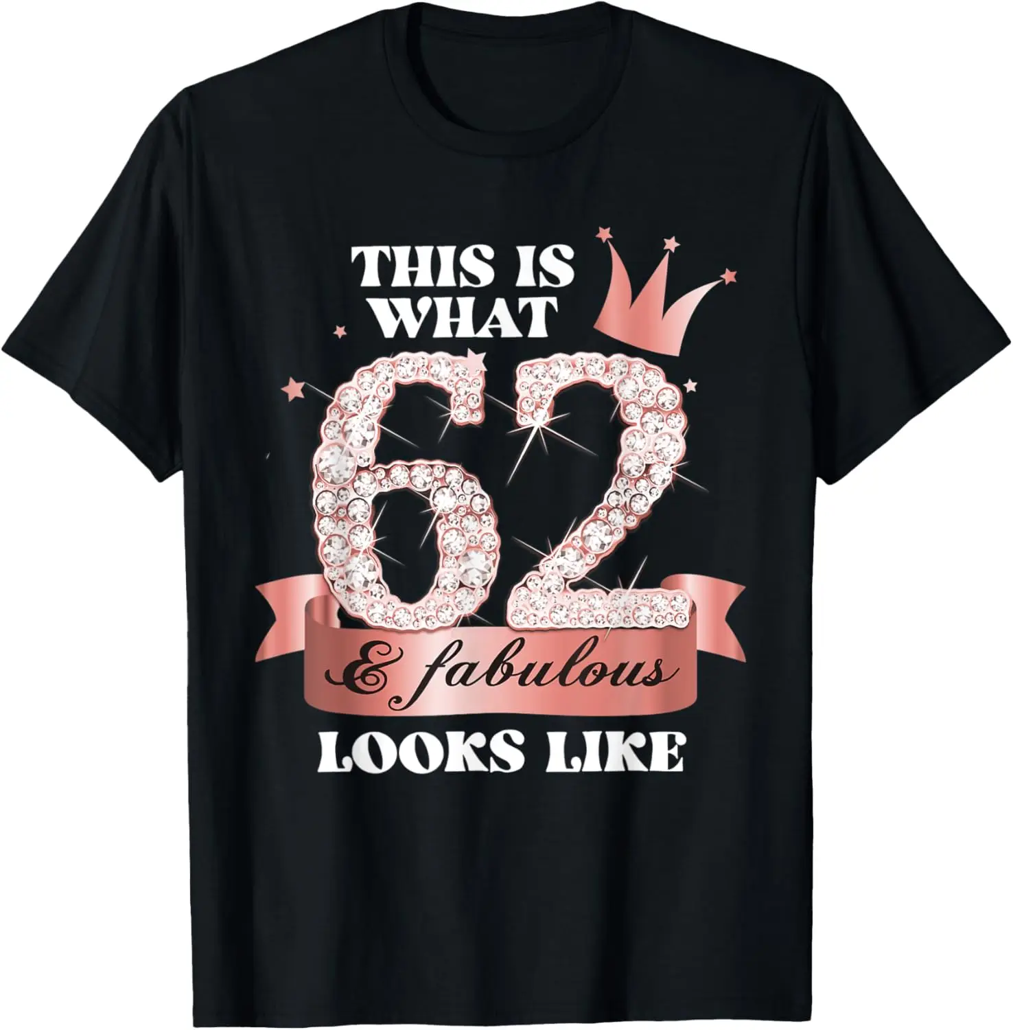 62 & Fabulous I Rose And Black Party Group Candid Photo Item T-Shirt