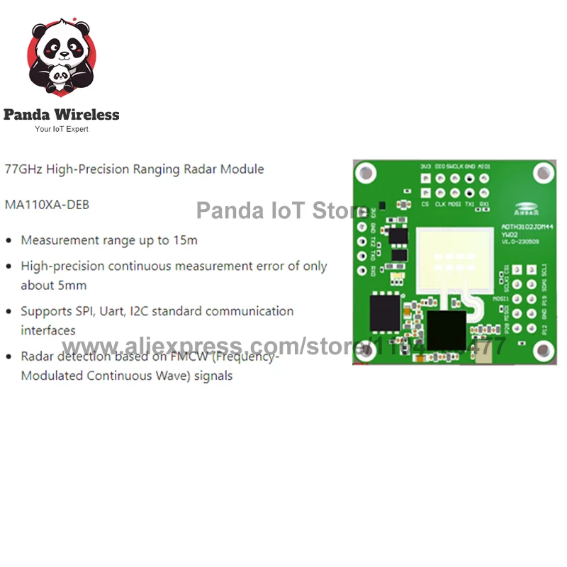 Quectel MA110XA-DEB 77GHz FMCW Radar Module for IoT Applications Liquid Level Sensor Board with SPI UART I2C Support