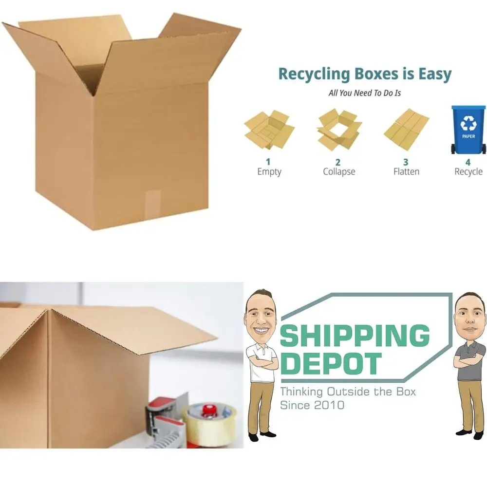 

Bulk Pack of 25 14x14x14 Inches Corrugated Cardboard Shipping Boxes for Mailing, Moving, and Packing Needs