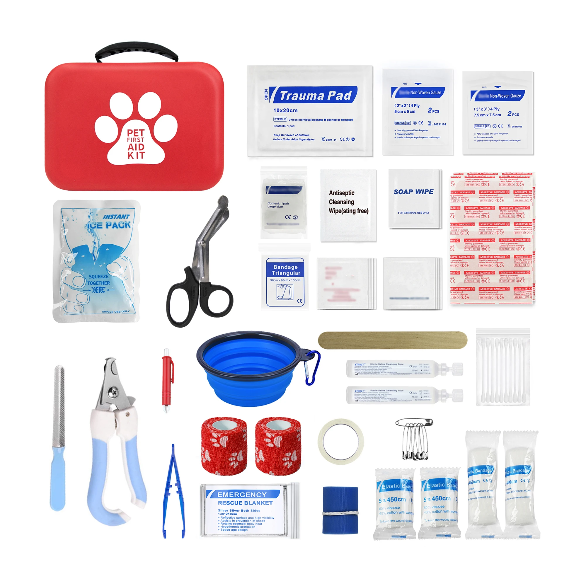 

Risen CE Certificate High Quality Wholesale Pet Small Animal Waterproof Dog First Aid Kits Bag Snake