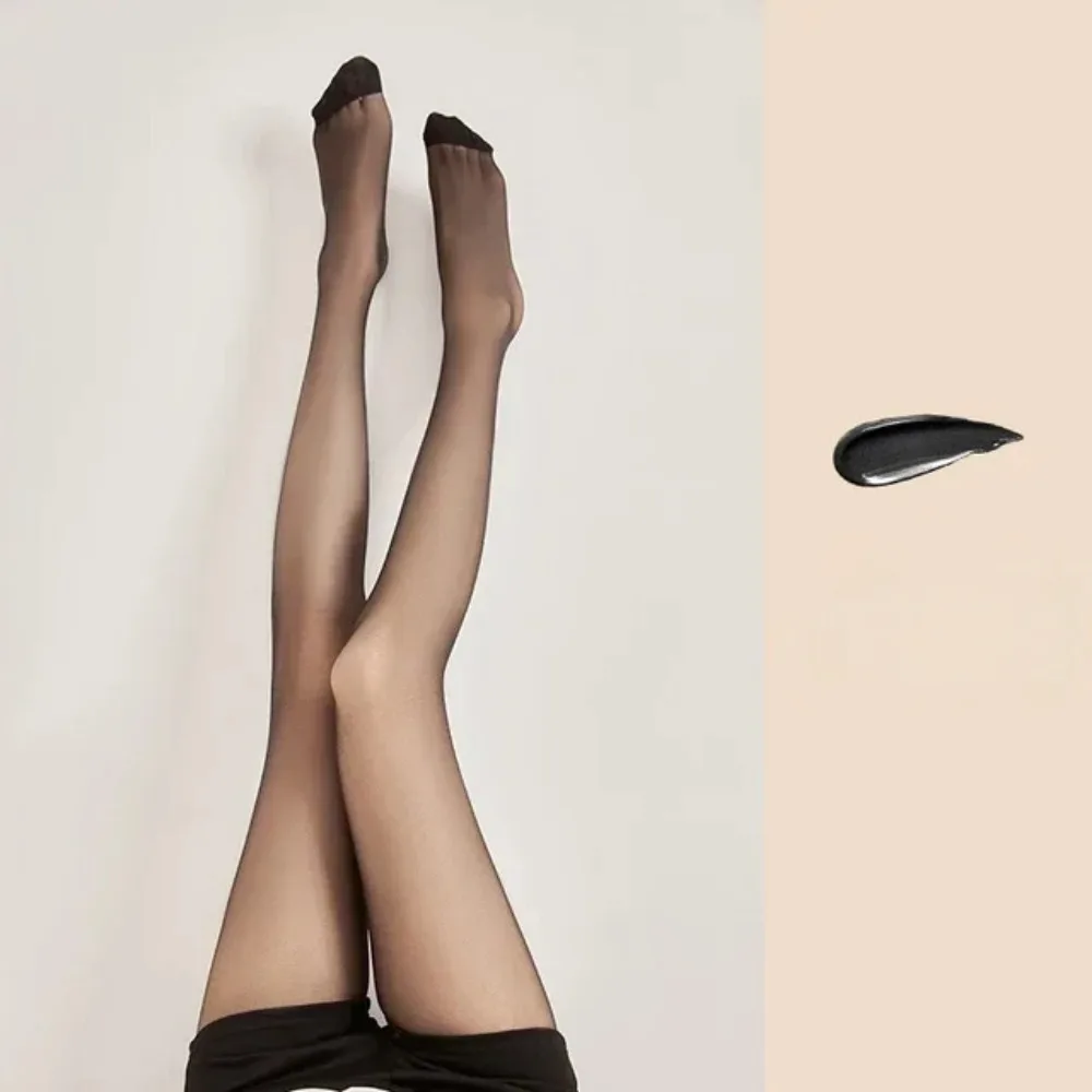 Collants amincissants Sexy de grande taille pour femmes, bas en soie noire, Leggings fins, respirants, transparents, Anti-crochet, Ultra fins