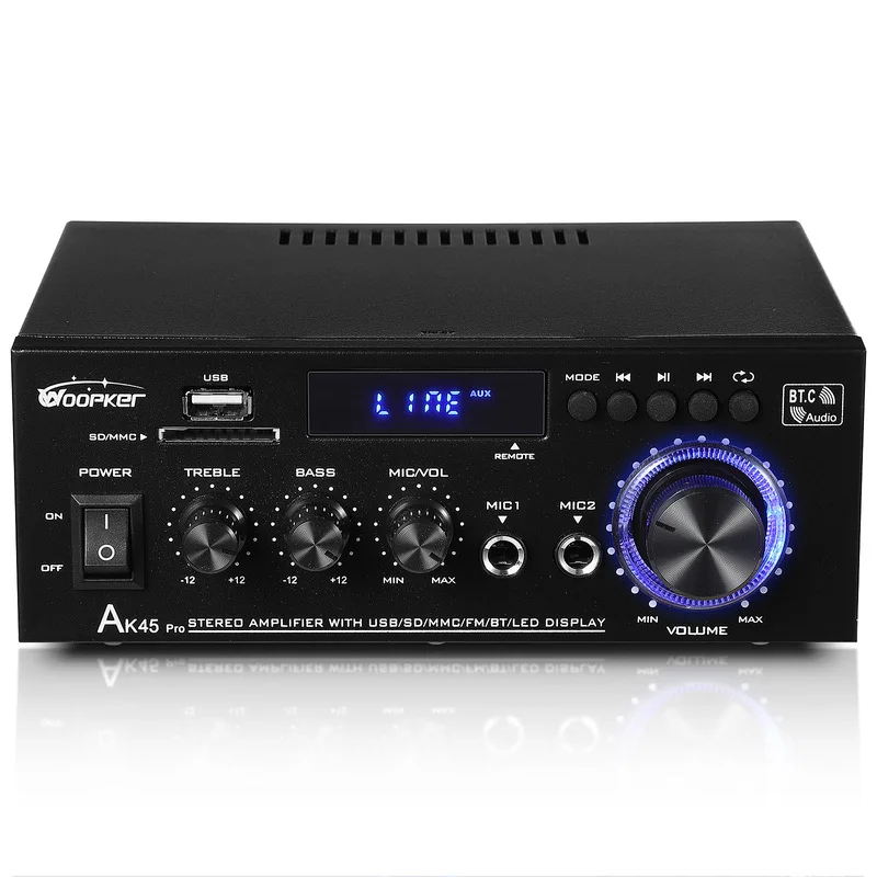 AK45pro High-power 50W * 2 เครื่องขยายเสียง,รถบ้านรถบลูทูธเครื่องขยายเสียง