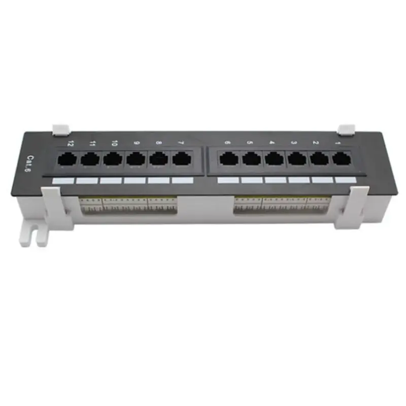 Network Tool Kit RJ45 12 Port CAT6 Patch Panel Wall Mount Rack With Wall Mount Bracket